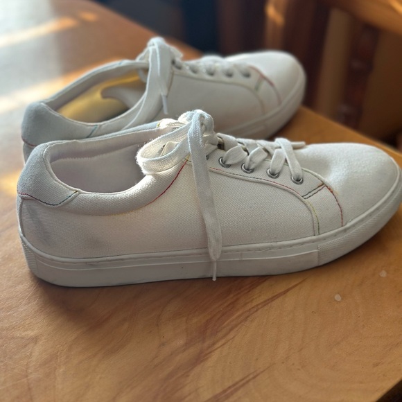 BP White Canvas Lace-Up Sneakers - Picture 3 of 4